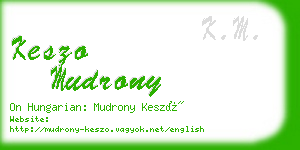 keszo mudrony business card